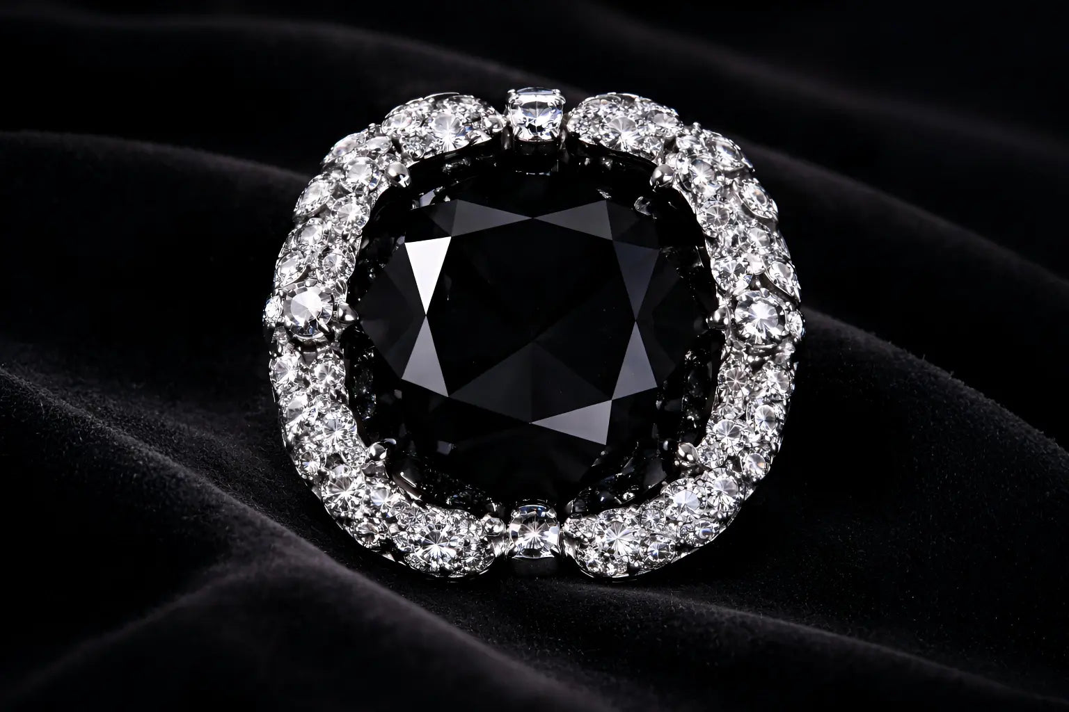 Black Orlov black diamond on dark elegant