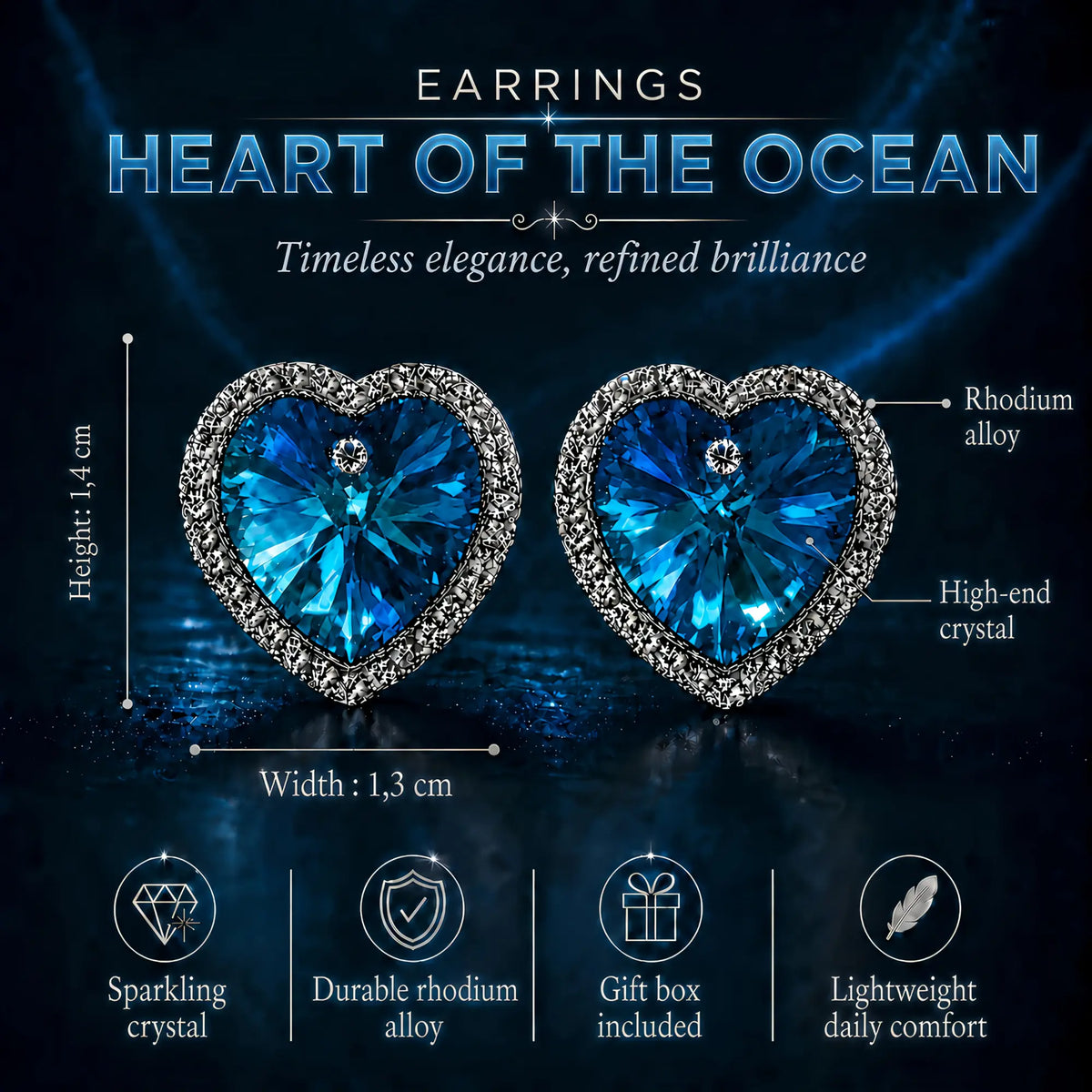 Heart of the Ocean Earrings technical details