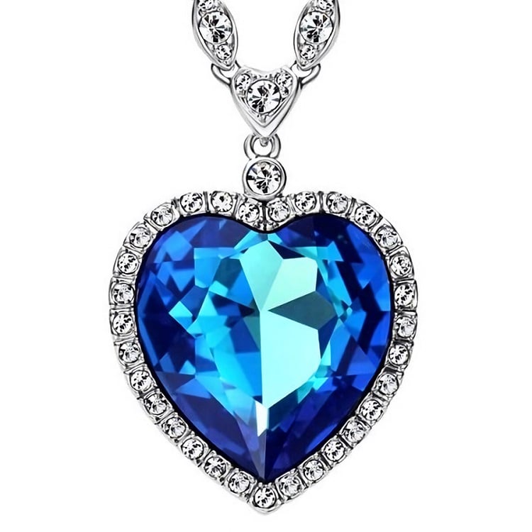 Titanic Heart of the Ocean Sapphire Crystal Chain Necklace Pendant Plate  Jewelry | Wish